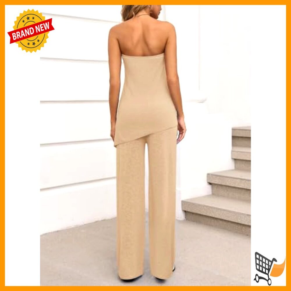 Medium Knit Matching Lounge Set Asymmetrical Tube… - image 5